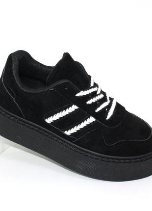 Кроссовки 110943 замшевые, слипоны демисезонные, кеды на высокой подошве