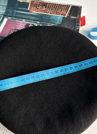 Чорний вовняний берет 58 розмір reine schurwolle hat2 фото