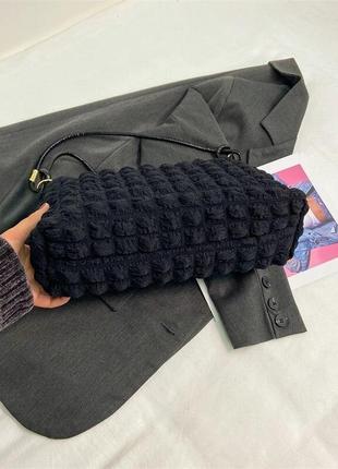 Сумка сумочка з ремінцем нова чорна стильна модна в руку на плече фактурна7 фото