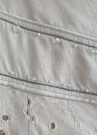 Льняная юбка с атласной подкладкой xl3 фото