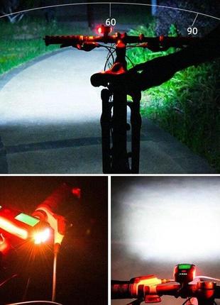 Багатофункціональний велосипедний ліхтар зі спідометром, дзвінком і сигналізацією as08084 фото