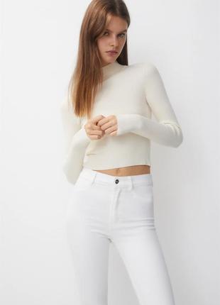 Брюки белые pull &amp; bear3 фото