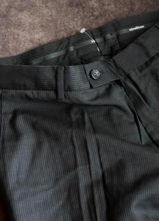 Шерстяные брюки strellson оригинальные черные в полоску2 фото