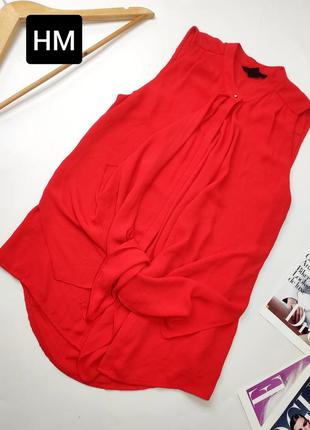 Сорочка жіноча бнз рукавів червоного кольору від бренду hm xs