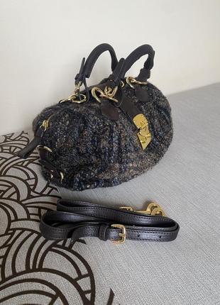 Шкіряна дизайнерська твідова сумка ручної роботи silvio tossi