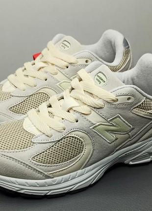 Кроссовки new balance 2002 r bone light aluminium 810-6 бежевые