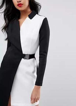 Изысканное черно-белое платье жакет2 фото