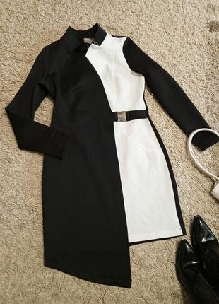 Изысканное черно-белое платье жакет7 фото