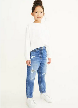 Рваные джинсы мом от next на 4-5 лет1 фото