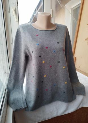 Вовняний светр джемпер пуловер великого розміру батал вовна кашемір5 фото