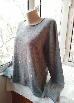 Вовняний светр джемпер пуловер великого розміру батал вовна кашемір6 фото
