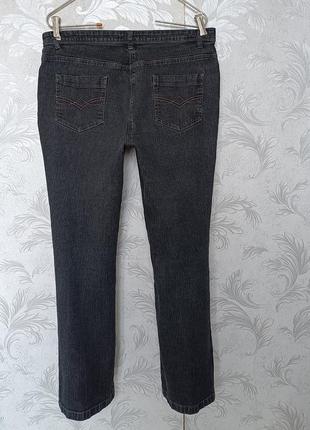 Р 14 / 48-50 базовые черные деним джинсы штаны брюки стрейчевые boot leg2 фото