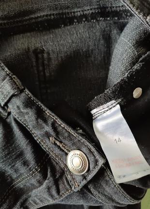 Р 14 / 48-50 базовые черные деним джинсы штаны брюки стрейчевые boot leg5 фото
