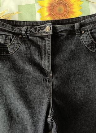 Р 14 / 48-50 базовые черные деним джинсы штаны брюки стрейчевые boot leg3 фото