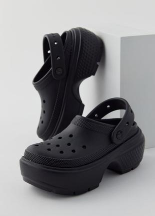 Крокс клог стомп чорні crocs stomp clog black1 фото