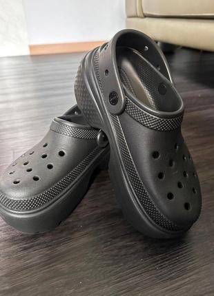 Крокс клог стомп чорні crocs stomp clog black5 фото