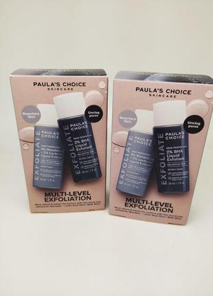 Новинка. набір відлущувальний із кислотами paula's choice multi-level exfoliation trial kit skin per