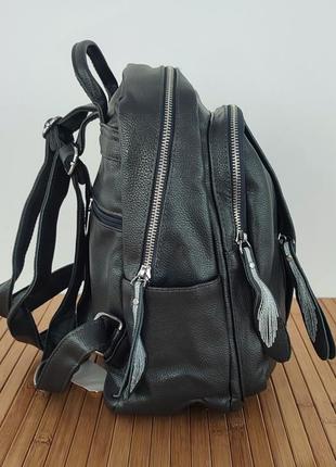 Жіночий рюкзак з екошкіри до 10 літрів 33*25*12 см колір графіт3 фото