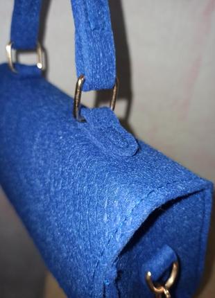 Синя фетрова сумочка3 фото