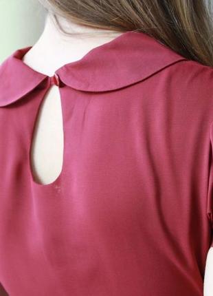 Платье бордо в пол из шифона3 фото