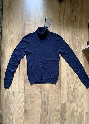 Синій гольф лонгслів водолазка zara reserved