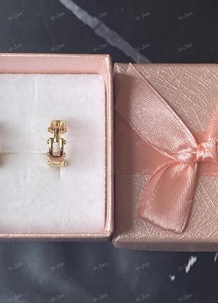 Жіночі сережки- конго (кільця) xuping з камінням позолота 18к ланцюжки подарунок...