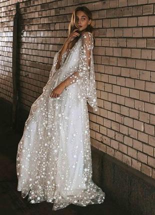 Шикарна ніжна романтична вечірня біла срібляста  сукня плаття максі зі спокусливим декольте польша7 фото