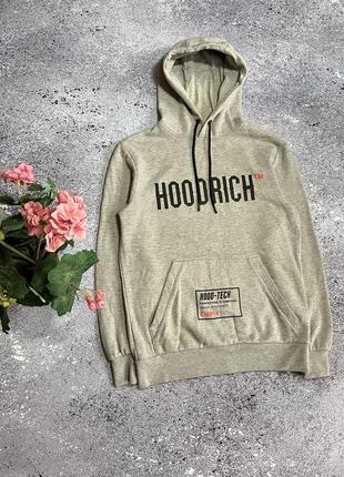 Серое худи кофта мужская с крупными логотипами hoodrich (оригинал)