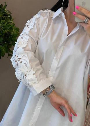 Эффектная блуза, р.уни 46-50, коттон, белый2 фото