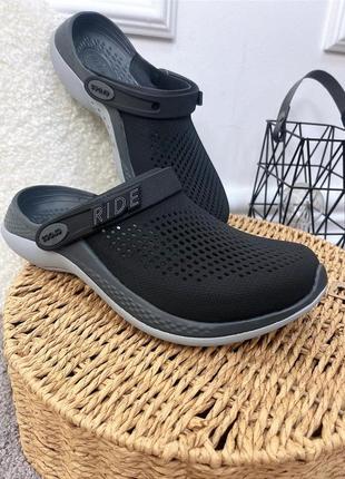 Чоловічі крокси crocs literide 350 black чорні топ продажів1 фото