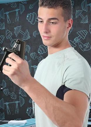 Эспандер кистевой пружинный с регулируемой нагрузкой 10-120 кг. черный