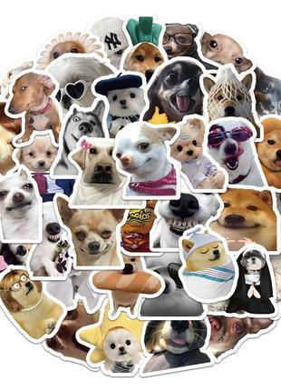 Набор виниловых наклеек собачки мемы стикеры 10шт