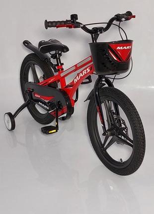 Детский двухколесный облегченный магниевый велосипед с дисковым тормозом от 5 лет на 16 дюймов mars-3 красный