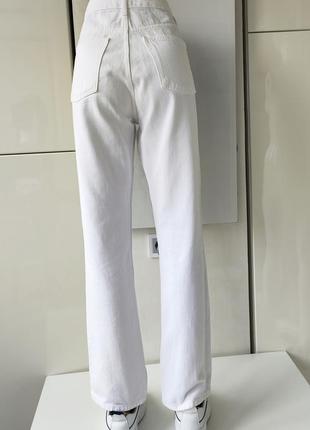 ♥️1+1=3♥️ zara білі жіночі джинси mom  висока посадка4 фото