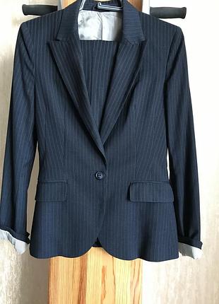 Пиджак темно-синий в полоску