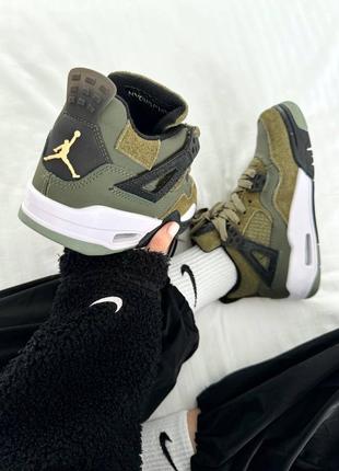 Nike air jordan 4 👕 retro « craft olive » premium кроссовки кросівки кросовки2 фото