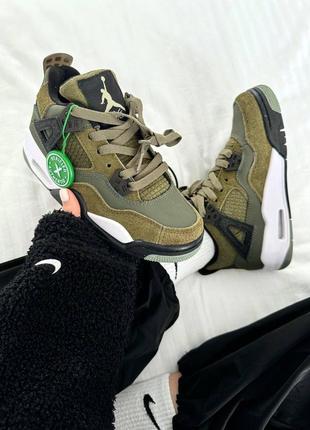 Nike air jordan 4 👕 retro «&nbsp;craft olive&nbsp;» premium кроссовки кроссовка кроссовка3 фото