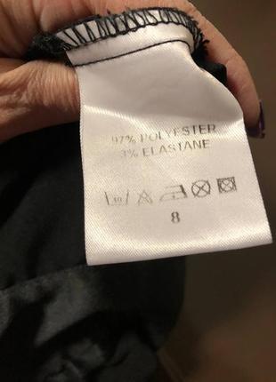 Черная атласная сатиновая миди юбка классика5 фото
