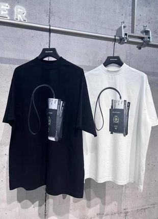 Футболка в стилі balenciaga котон чорна біла
