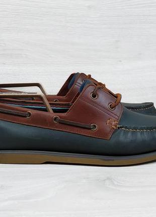 Кожаные мужские топ-сайдеры / мокасины blue harbour оригинал, размер 44 - 44.5