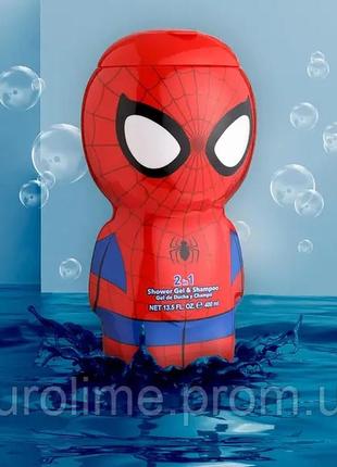 Шампунь-гель для душа air-val 2in1 shower gel &amp; shampoo spider-man для детей 400 мл