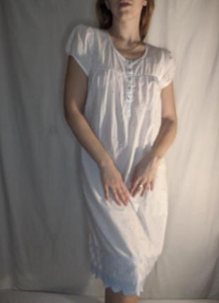 Ночная кружевная рубашка пеньюар неглиже кружево винтаж ретро john levis хлопок4 фото