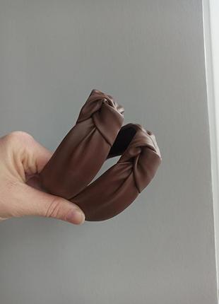 Обруч узелок из экокожи ободок из экокожи кожаный ободок