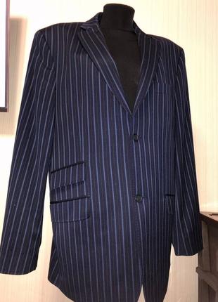 Темно синий пиджак в полоску унисекс