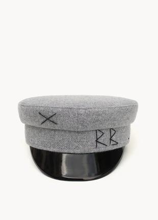 Кепи rb в сірому кольорі - ruslan baginskiy grey wool baker boy cap1 фото