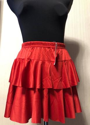 Красная юбка в складку спорт винтаж
