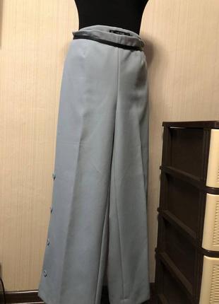 Серо голубые брюки палаццо широкие zara
