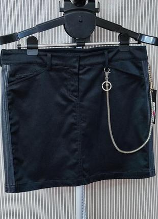Balizza 👍🔥 турченичка новая качественная мини юбка с кожаными вставками натуральная кожа