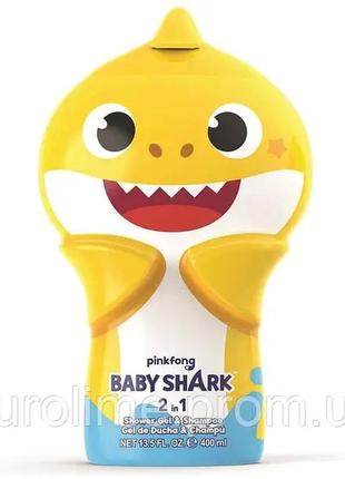 Детцкий шампунь-гель для душу air-val international baby shark shower gel & shampoo 2d 400 мл2 фото