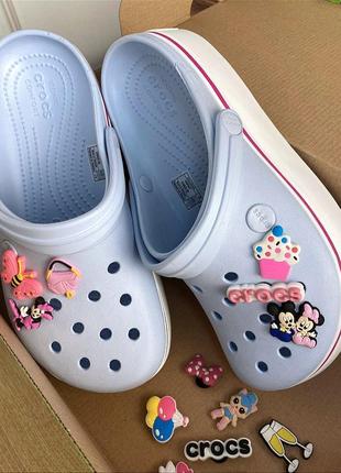 Жіночі крокси сабо crocs platform grey сірі4 фото